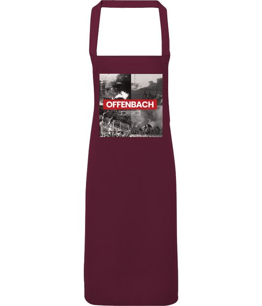 Bordeauxrote Fan-Schürze mit auffälligem Stadion-Print – für echte OFC Supporter